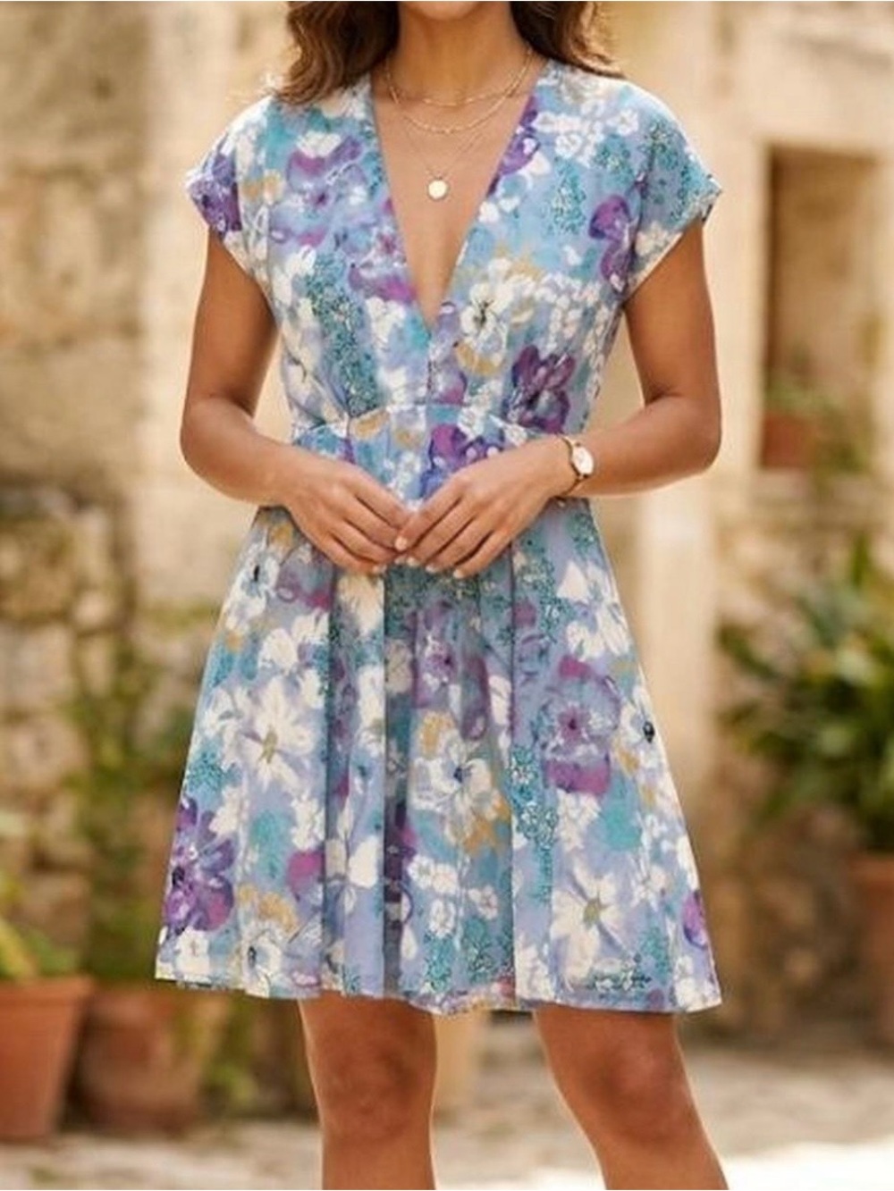 Free People Freddy watercolor tie dress XS NWOT